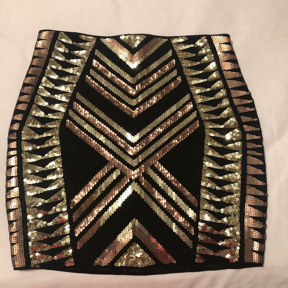 Express Sequin High Waisted Mini Skirt